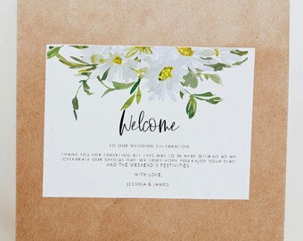 Daisy Wedding Welcome Bag Label Template, Daisy Welcome Bag Stickers, Wedding Welcome Bag Note, Welcome Bag Tags for Wedding Guests 121