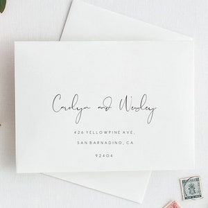 Printable Wedding Envelope Template Address Envelope Template DIY Wedding Address Envelope Envelope Template Modern Script Calligraphy 120 image 1