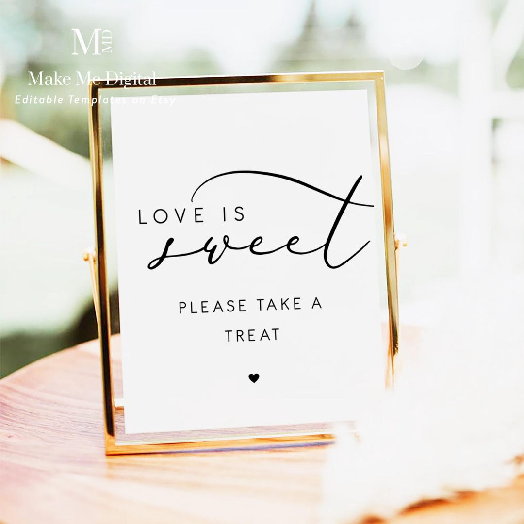 Very Sweet Sign Elegant Calligraphy Love is Sweet Sign Printable, Modern Classic ...