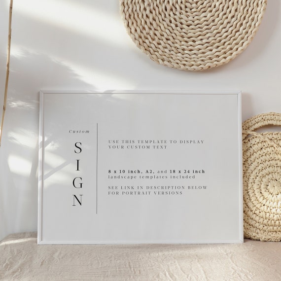 MCKENNA Editable Minimalist Custom Sign Modern Wedding Sign - Etsy