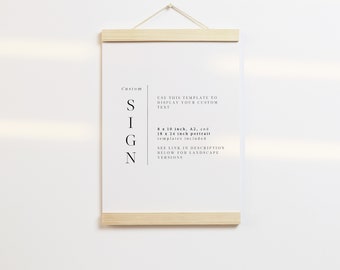 MCKENNA | Portrait Minimalist Custom sign Modern Wedding Sign , make your own template Sign, Printable sign,  Editable customisable Sign 101