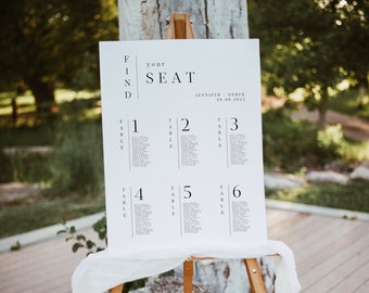 Minimalist Seating Chart cards Template modern Wedding Seating plan and cards printable seating chart Instant Download 101 MCKENNA