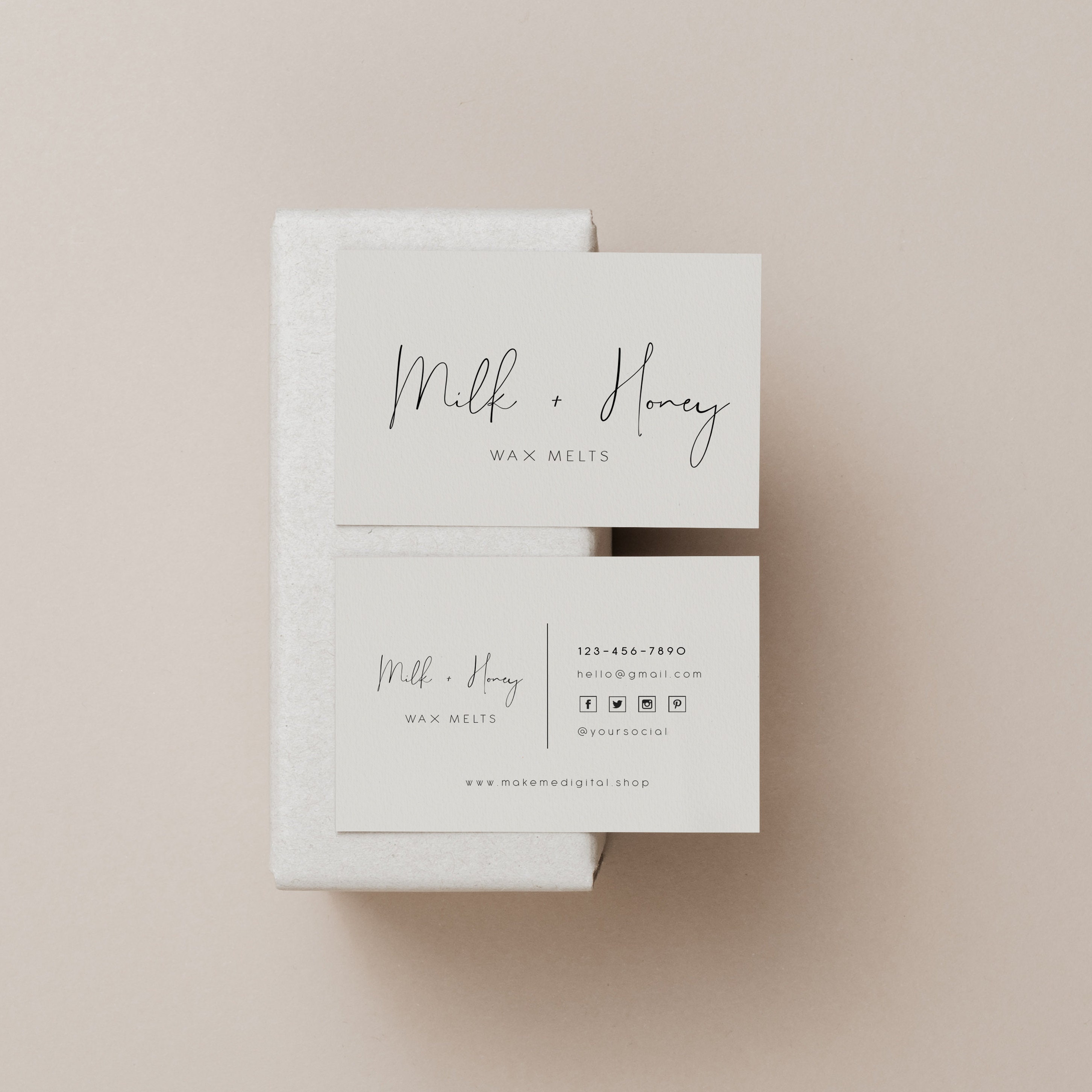 Modern Business Card Editable Business Card Template Wax - Etsy