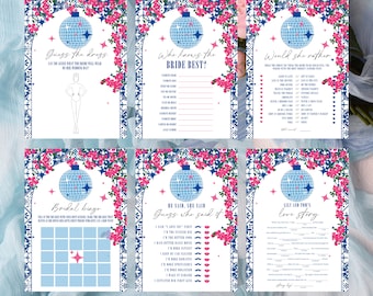 Dancing Queen Bridal Shower Game Bundle, Greek Mamma Mia hen do set printable, recipe editable theatre movie hen party game suite bingo