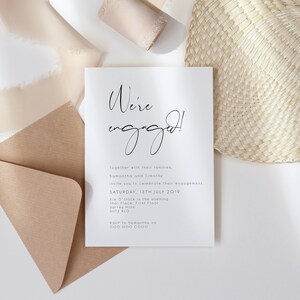 Engagement Party Invitation, We&#39;re engaged invite, wedding announcement invite, engagement invitation template 120