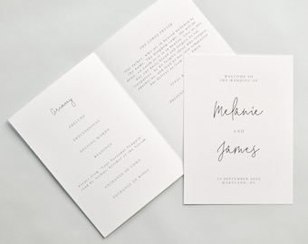 Wedding Ceremony Program Booklet | Printable Wedding Program | Wedding Ceremony Template card | Instant Download 111