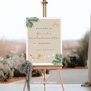 Bachelorette Weekend Welcome Sign, Beach Bachelorette Sign, Tropical Bachelorette, Swim Bachelorette, Tequila Bachelorette Miami Mexico 150