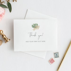 Editable Tropical Thank You Card Template Thank You Card Printable ...