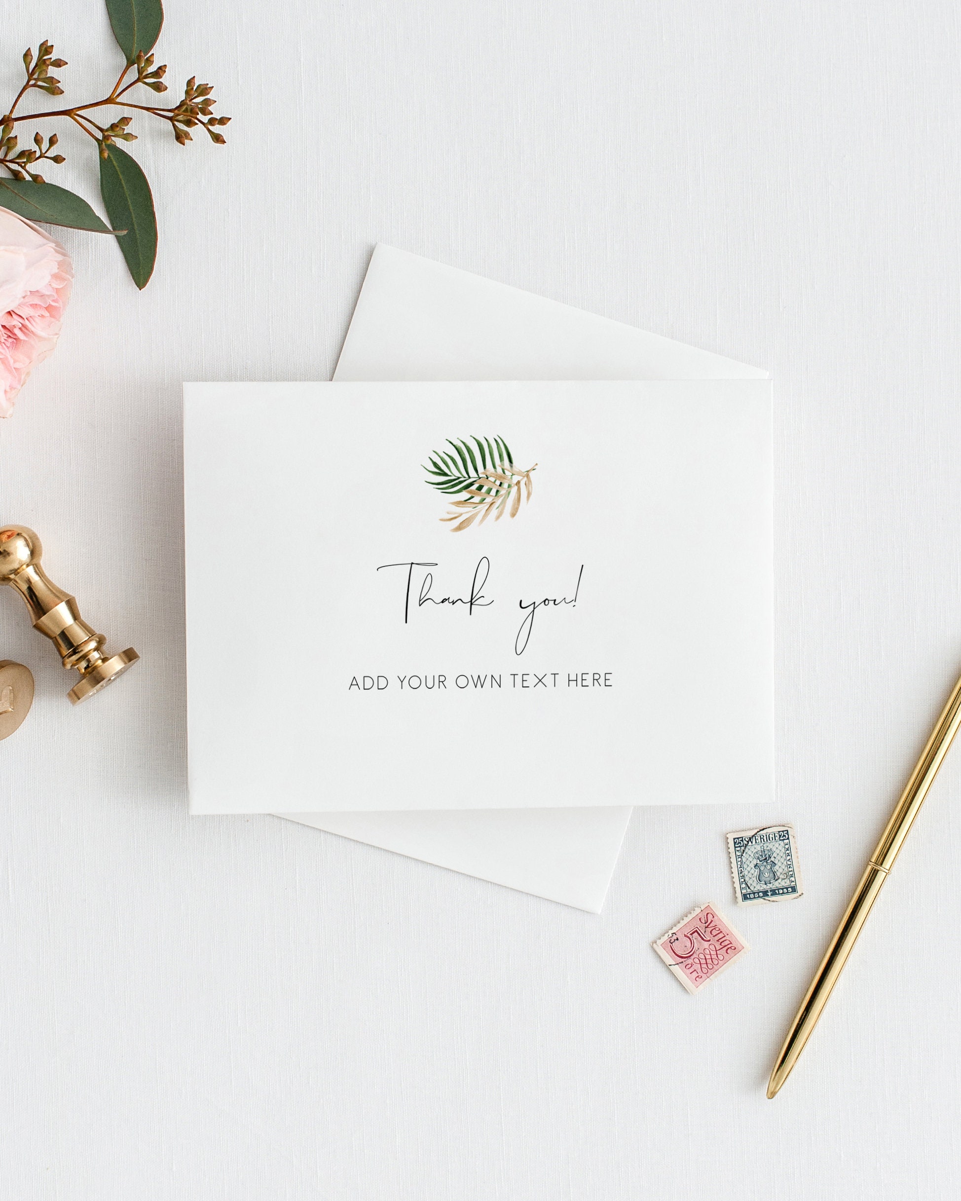 Editable Tropical Thank You Card Template Thank You Card Printable ...