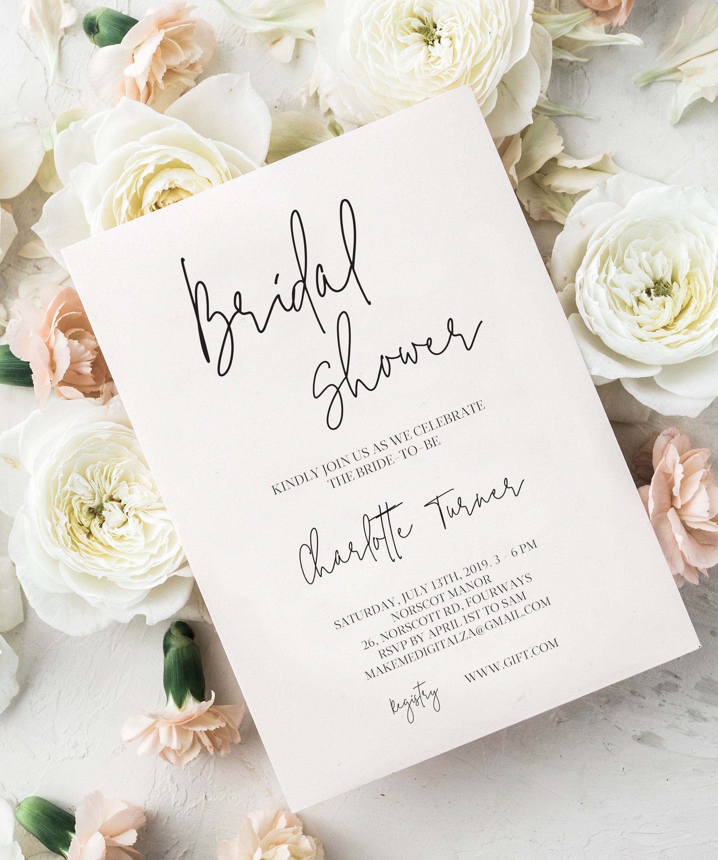 Minimal Bridal Shower Invite Bridal Shower Invitation Etsy