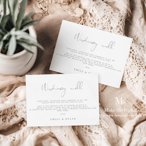 Modern wishing well card wedding gift card, wedding wishing well card,wedding insert card, instant download 120