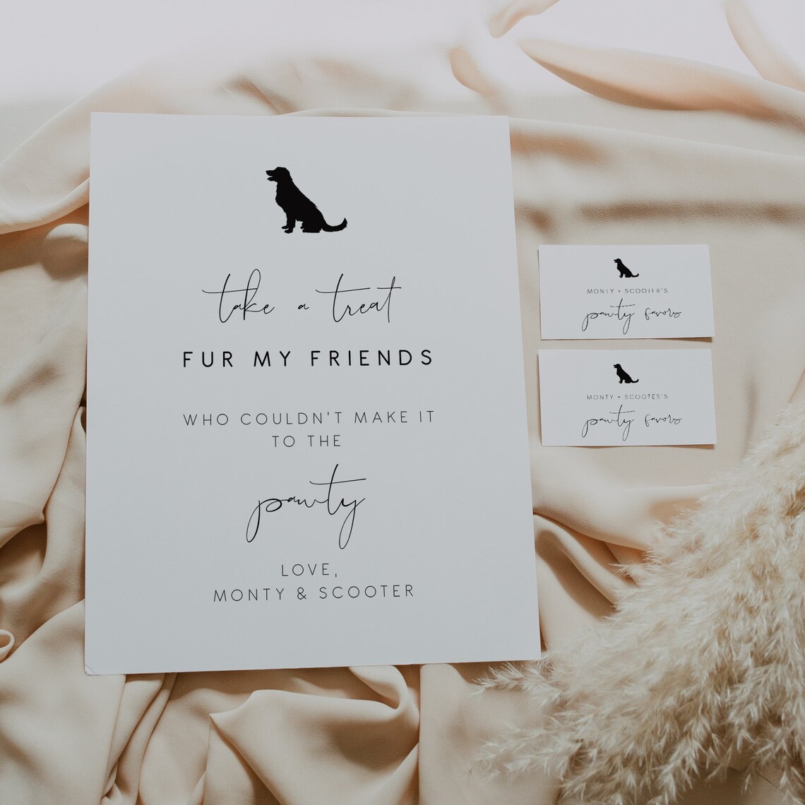 Modern Pet Party Favor Wedding Sign Wedding dog treat favour Etsy