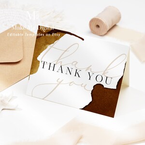 Bohemian Rust Thank You Card | Terracotta Wedding Printable template | Rustic Fall Desert Wedding Thank You, Copper Wedding Stationery RUSTB