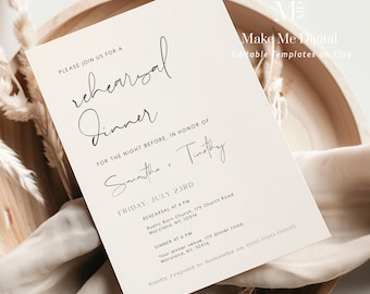 Elegant Rehearsal Dinner Invitation, The night before invite, wedding rehearsal dinner invitation, elegant rehearsal dinner invite 120