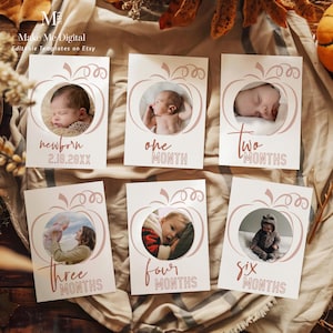 Orange Kürbis erster Geburtstag Foto Banner, Boho kleiner Kürbis 1. Geburtstag Foto Banner Druckbare monatliche Meilenstein Herbst Babyparty