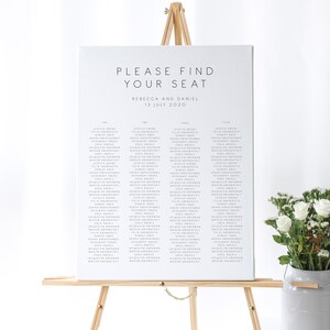 Wedding Seating Chart Wedding Table Plan, Elegant wedding escort cards, printable seating plan, instant download template 115
