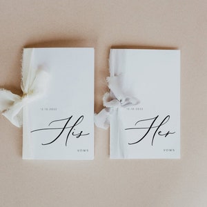 PRINTABLE Elegant Wedding Vow Book Template, modern His and Her Wedding Vow Printable, Personalized Vow Booklet Wedding Vows Editable 110