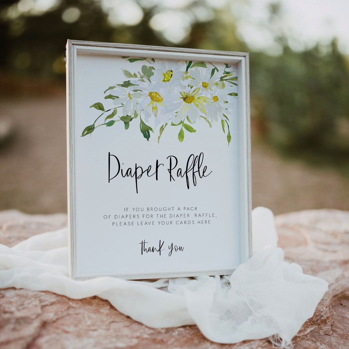 Daisy Diaper Raffle Sign Floral Diaper Raffle Card Baby | Etsy
