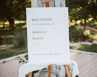 Simple Wedding Welcome Sign template | Modern Wedding Welcome Sign | printable wedding welcome |  Minimalist wedding sign, black & white 115