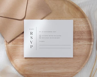MCKENNA | Wedding RSVP card wedding response template Minimalist Response printable elegant rsvp instant download rsvp cards DIY 101