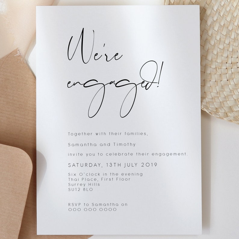 Engagement Party Invitation We're Engaged Invite Wedding Etsy Australia