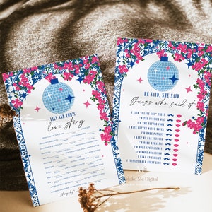 12 Dancing Queen Bridal Shower Game Bundle, Greek Mamma Mia hen do set printable, recipe editable theatre movie hen party game suite bingo image 5