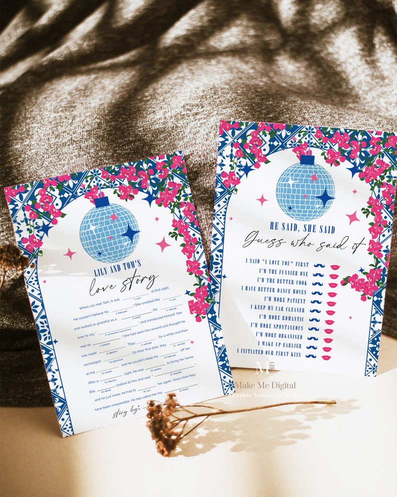 12 Dancing Queen Bridal Shower Game Bundle, Greek Mamma Mia hen do set printable, recipe editable theatre movie hen party game suite bingo image 5