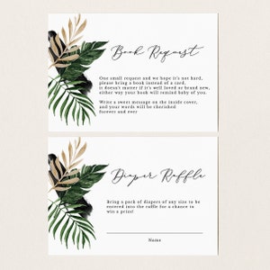 Tropical Baby Shower Invitation set Template banana leaf Editable palm leaf baby shower Invitation Printable Calligraphy shower 119 image 3