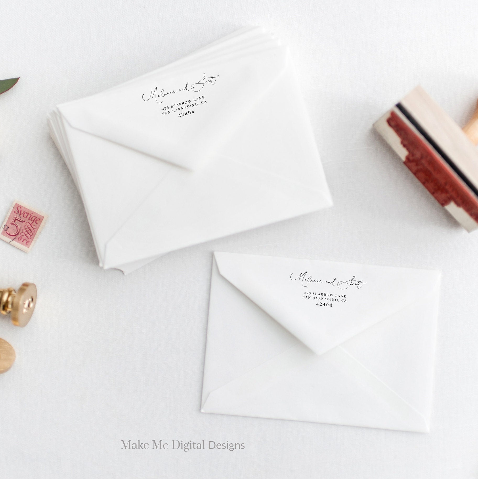 Sora8点 Sora8点 Pink Hydrangea Wedding Envelope Template Address Envelope