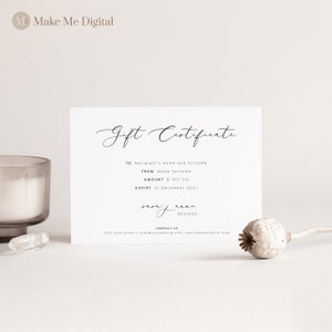 Elegante Geschenkkarte-Zertifikat | Bearbeitbare Small Business Geschenkkartenvorlage | Geschenkgutschein Vorlage Karte | Modern Shop Gutschein Vorlage 110
