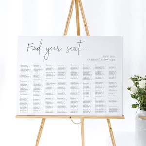 Elegant Wedding Seating Chart Wedding Table Plan, Modern seating plan, printable seating plan, instant download templett 111