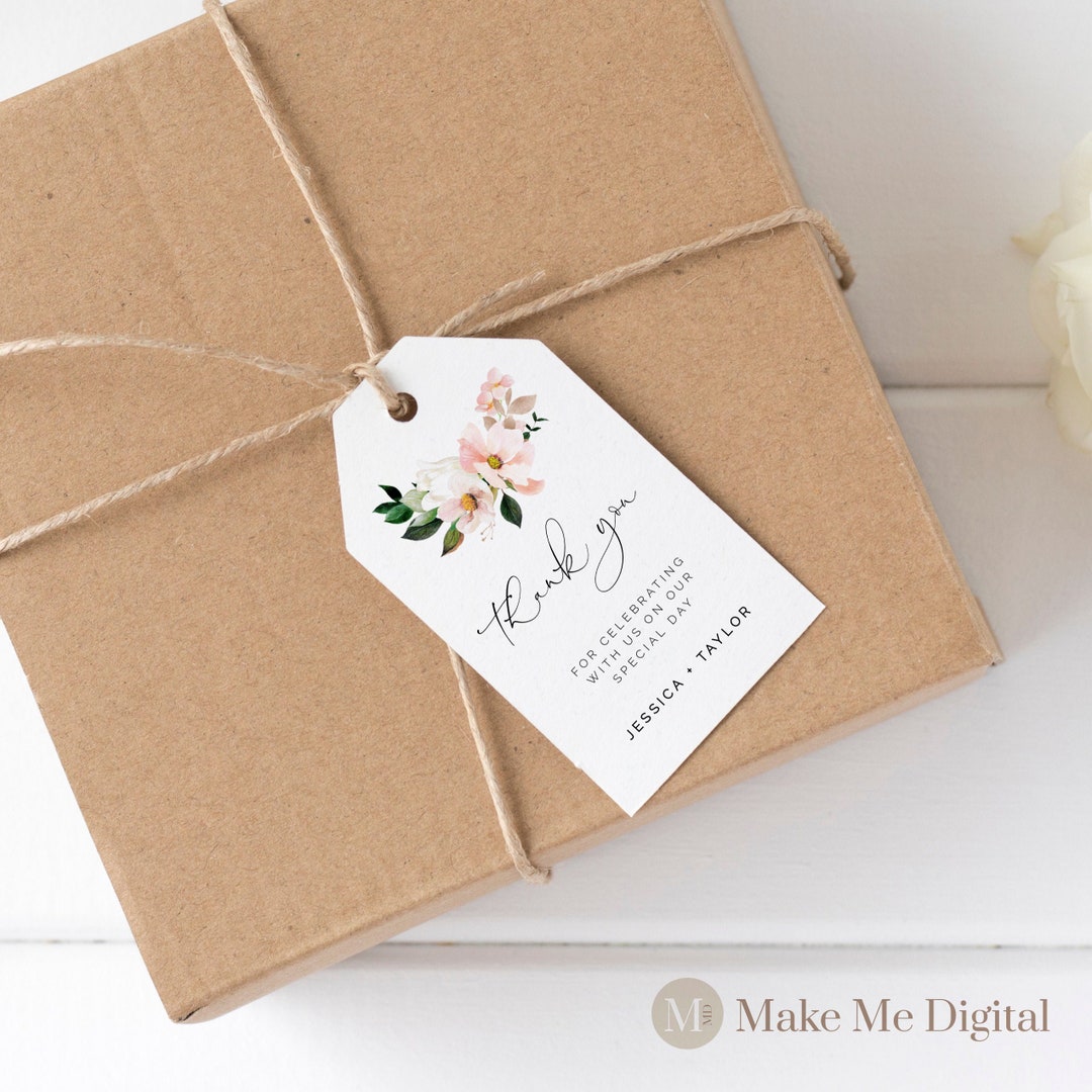 Pink Hydrangea Thank You Tags Wedding Blush Favor Tags, Boho Editable ...