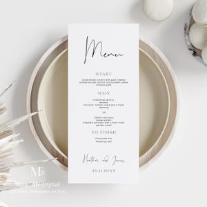 Modello di menu di nozze minimalista, menu di nozze minimalista, menu di nozze moderno, menu Let's Eat, menu di nozze Templett 120