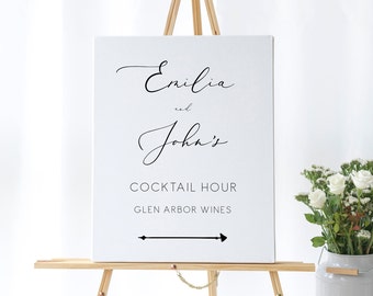 Editable Cocktail hour Sign Template, Wedding drinks Sign Printable cocktail sign reception Wedding Printable Sign Editable 110