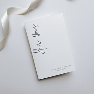 Modern Minimalist Wedding Vow Book Template, modern His and Her Wedding Vow Printable, Personalized Vow Booklet Wedding Vows Editable 111