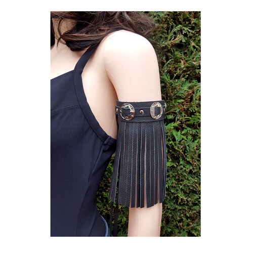 Upper Arm Cuff Leaf Arm Cuff Bracelet Gold Armband Fringe Etsy