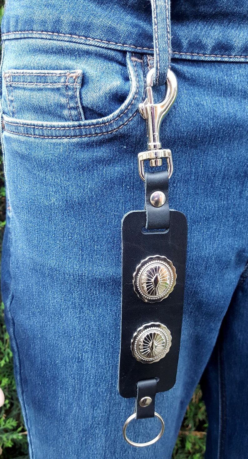 Leather Keyring Key Chain Fob With Concho - Etsy UK