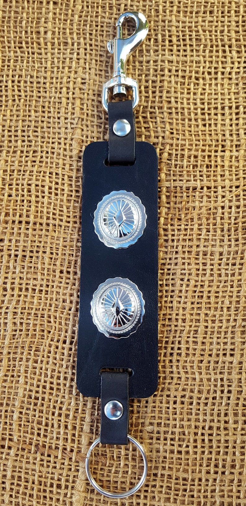 Leather Keyring Key Chain Fob With Concho Etsy UK