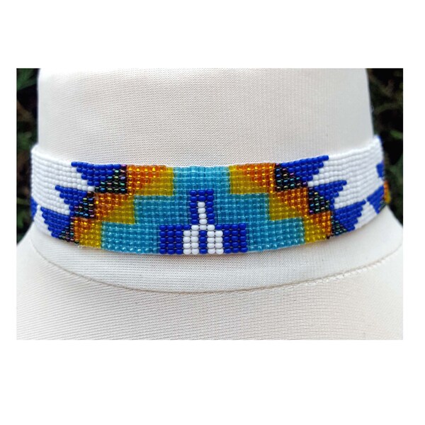 Native America choker, Western seed bead jewelry