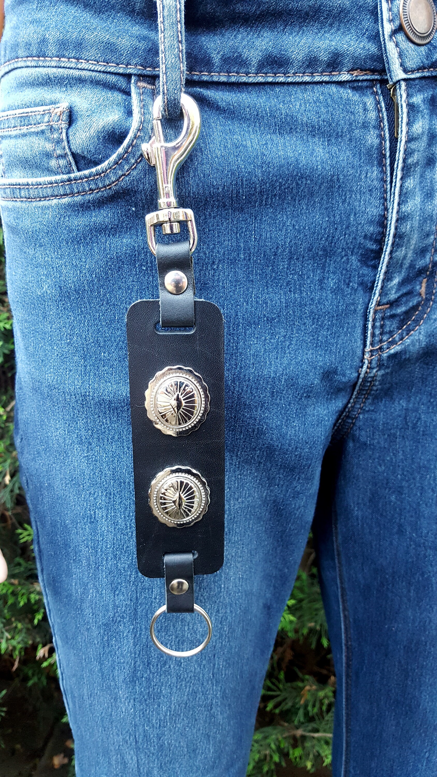 Leather Keyring Key Chain Fob With Concho - Etsy UK