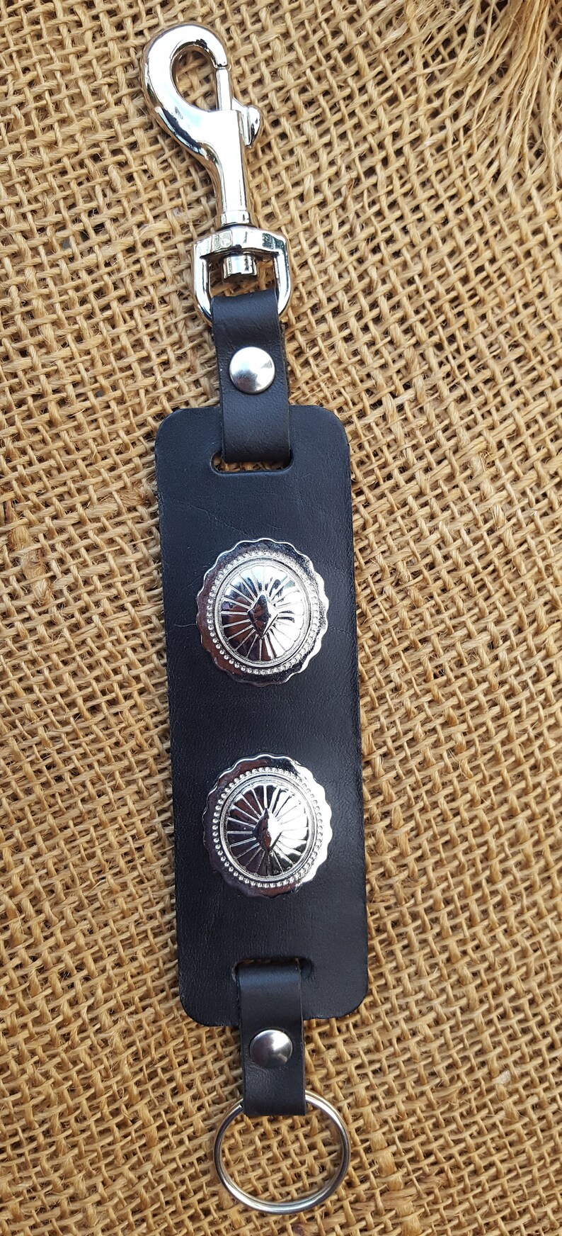 Leather Keyring Key Chain Fob With Concho Etsy UK