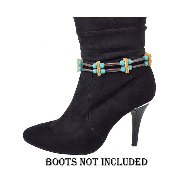 2 row bone boot bracelets with turquoise beads