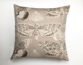 vintage mid century scandi & designer Moth pillow cover Black gold coushion