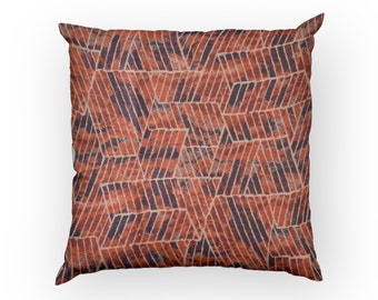 Mid century style cushion cover in Arrow by G Plan - Lava - aubergine terracotta - geometric cushion - vintage interior
