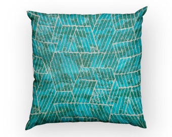 Mid century style cushion cover in Arrow by G Plan - Turquoise - forest green turquoise - geometric cushion - vintage interior