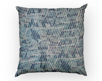 Mid century style cushion cover in Arrow by G Plan - Lake - navy and light blue - geometric cushion - vintage interior