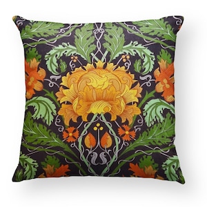 mid century Cravendale cushion cover, orange green, vintage cushion