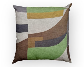 Harlequin Bodega cushion cover - Saffron/Charcoal/Wasabi - retro cushion - green gold cushion