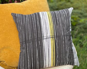 Vintage Swedish cushion cover, 'Symphonie by Göta Trägårdh for STOBO, yellow black cushion cover