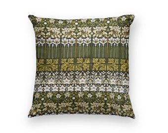 vintage 70s Heals cushion cover, Candida by Peter Hall, green brown cushion